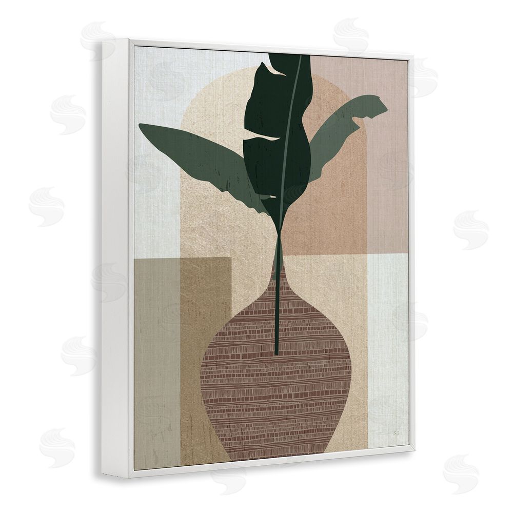 Susan Jill Earth Tones Plant Sprig White Framed Giclee Wall Art Print