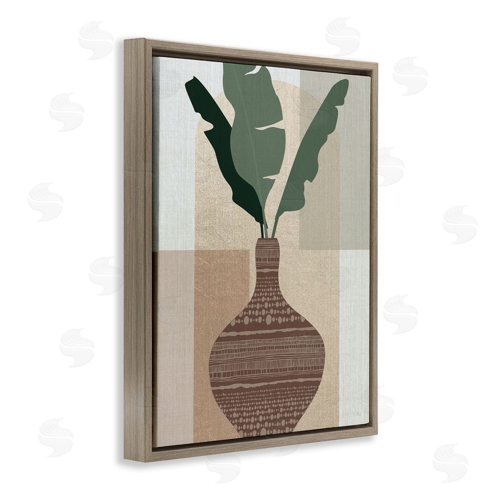 Susan Jill Earthy Boho Plant Sprigs Brown Floating Frame Canvas Wall Art Print