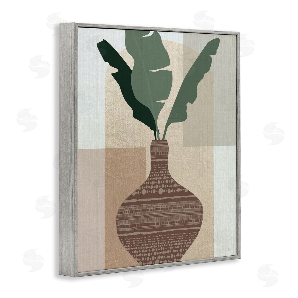 Susan Jill Earthy Boho Plant Sprigs Gray Framed Giclee Wall Art Print