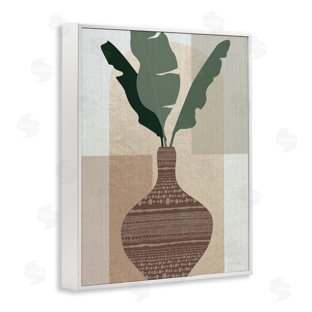Susan Jill Earthy Boho Plant Sprigs White Framed Giclee Wall Art Print