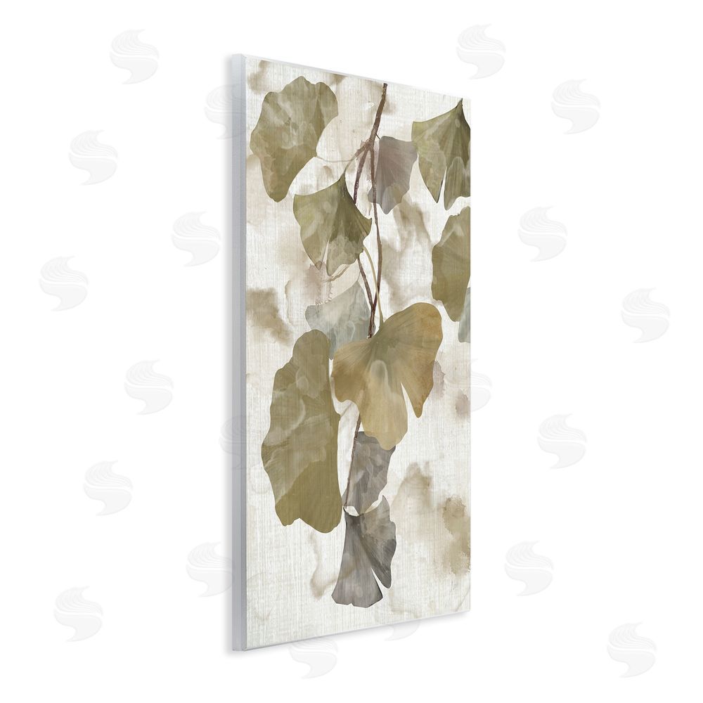 Nan Rustic Ginkgo Leaves Wall Plaque Art Print