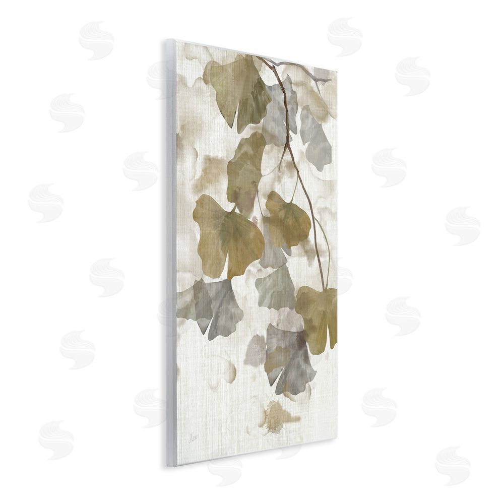 Nan Neutral Gingko Leaves Wall Plaque Art Print