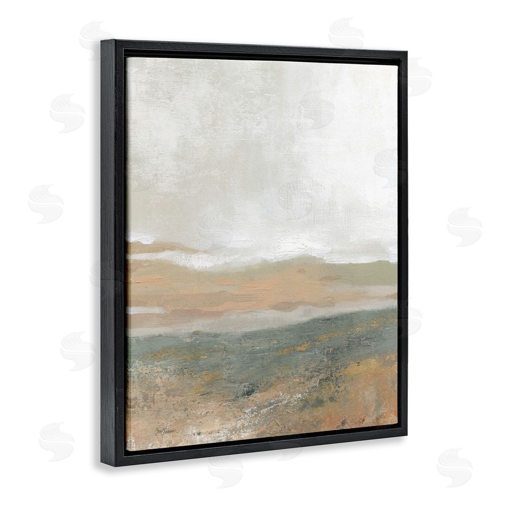 Carol Robinson Neutral Desert Abstraction Black Floating Frame Canvas Wall Art Print