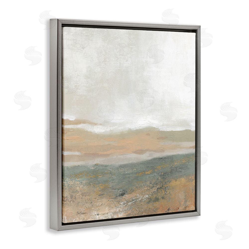 Carol Robinson Neutral Desert Abstraction Grey Floating Frame Canvas Wall Art Print