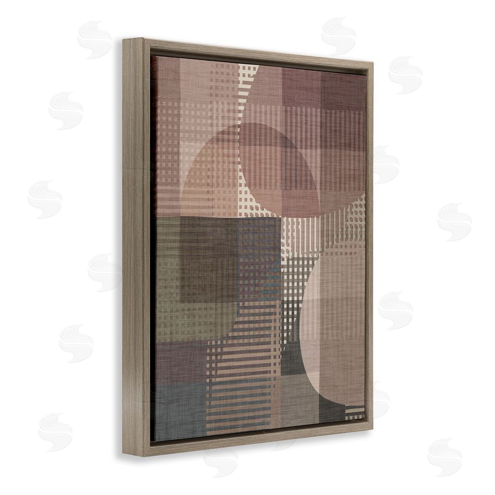 Victoria Barnes Patterned Earth Tone Shapes Brown Floating Frame Canvas Wall Art Print