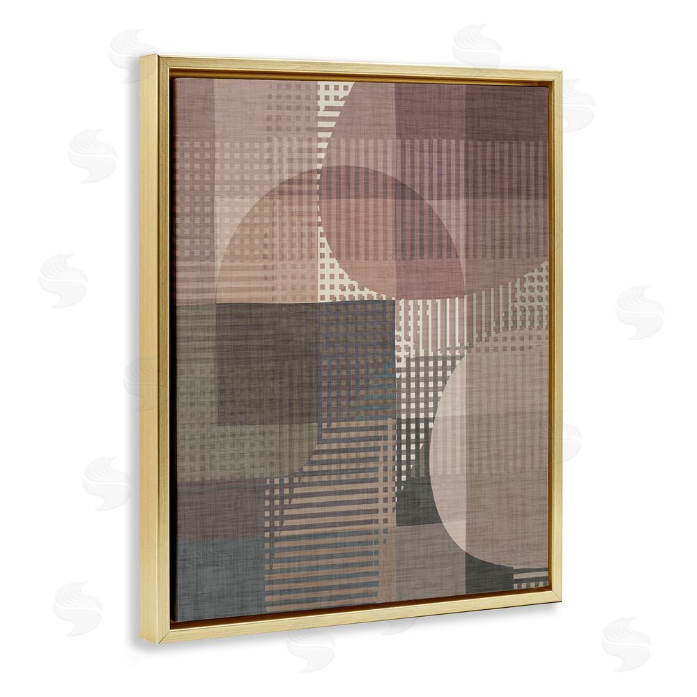 Victoria Barnes Patterned Earth Tone Shapes Gold Floating Frame Canvas Wall Art Print