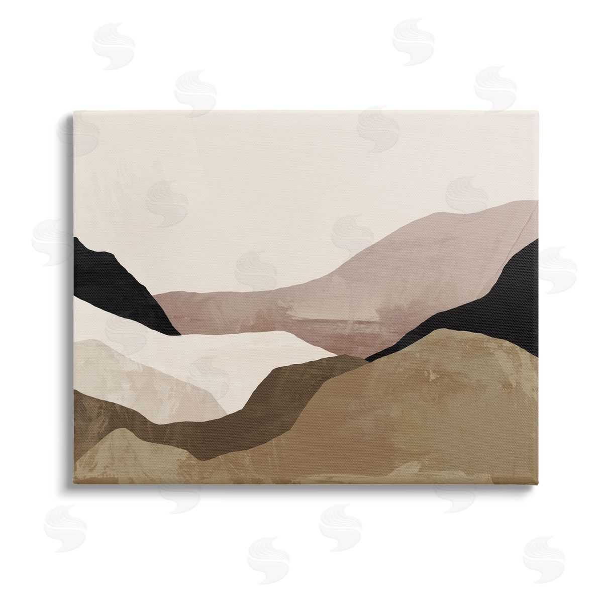 Victoria Barnes Layered Desert Mountain Peaks Stretched Canvas Wall Art Print