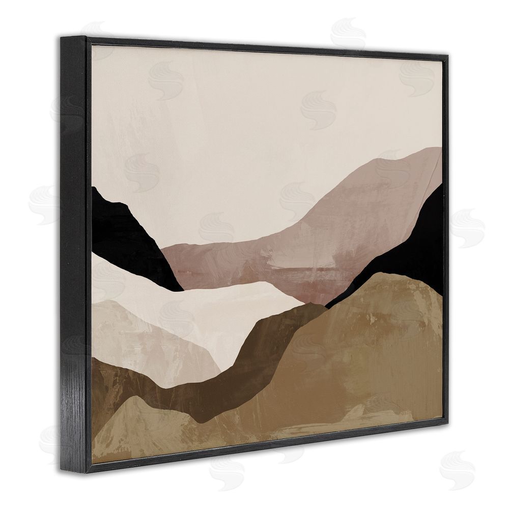 Victoria Barnes Layered Desert Mountain Peaks Black Framed Giclee Wall Art Print
