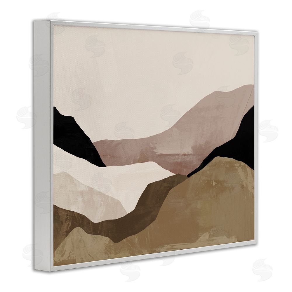 Victoria Barnes Layered Desert Mountain Peaks White Framed Giclee Wall Art Print