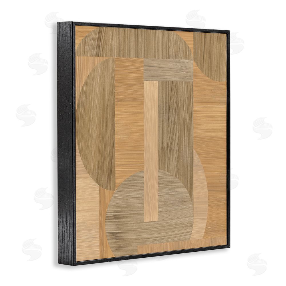 June Erica Vess Grain Patterned Linear Shapes Black Framed Giclee Wall Art Print