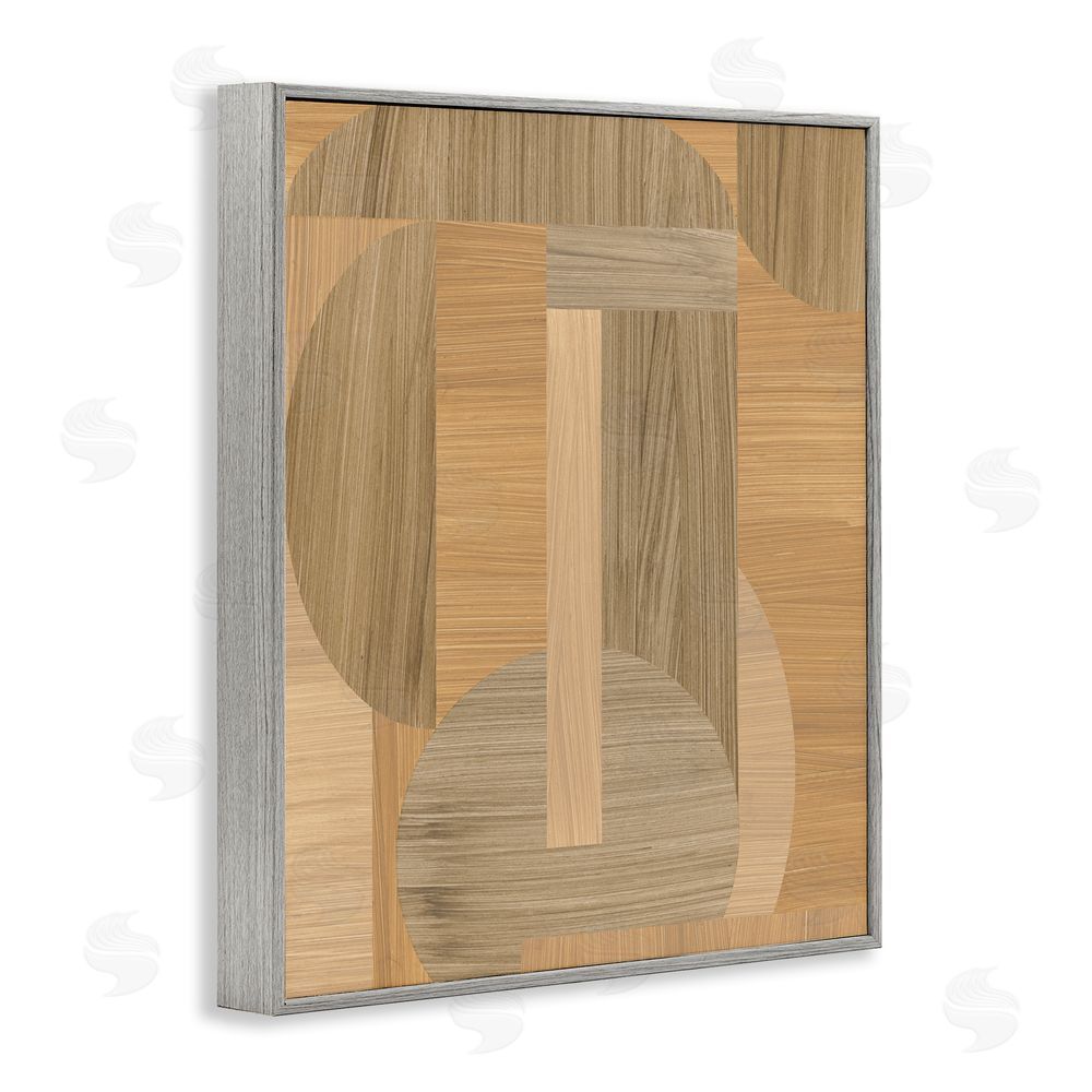 June Erica Vess Grain Patterned Linear Shapes Gray Framed Giclee Wall Art Print