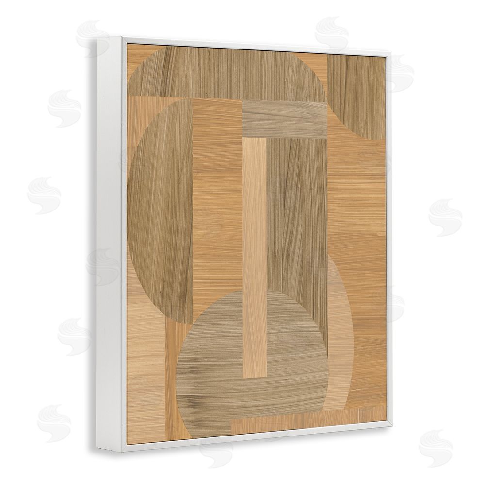 June Erica Vess Grain Patterned Linear Shapes White Framed Giclee Wall Art Print