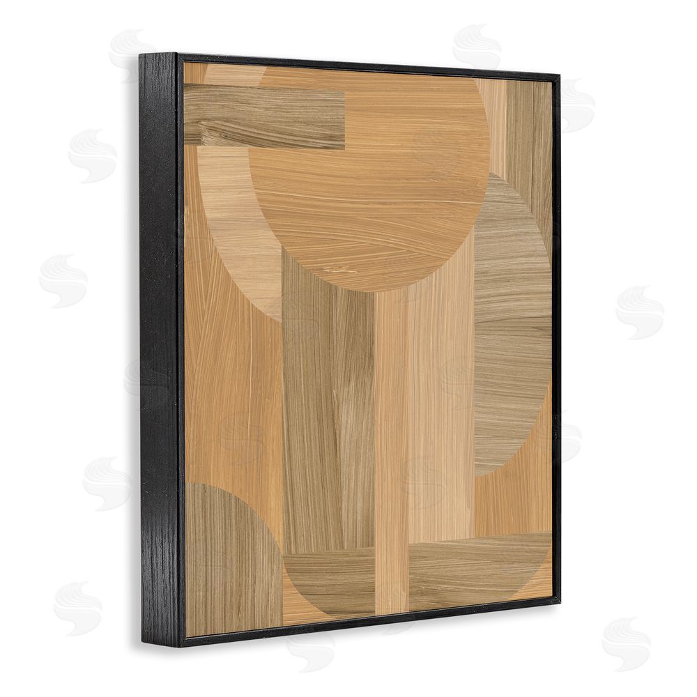June Erica Vess Rustic Patterned Shapes Black Framed Giclee Wall Art Print