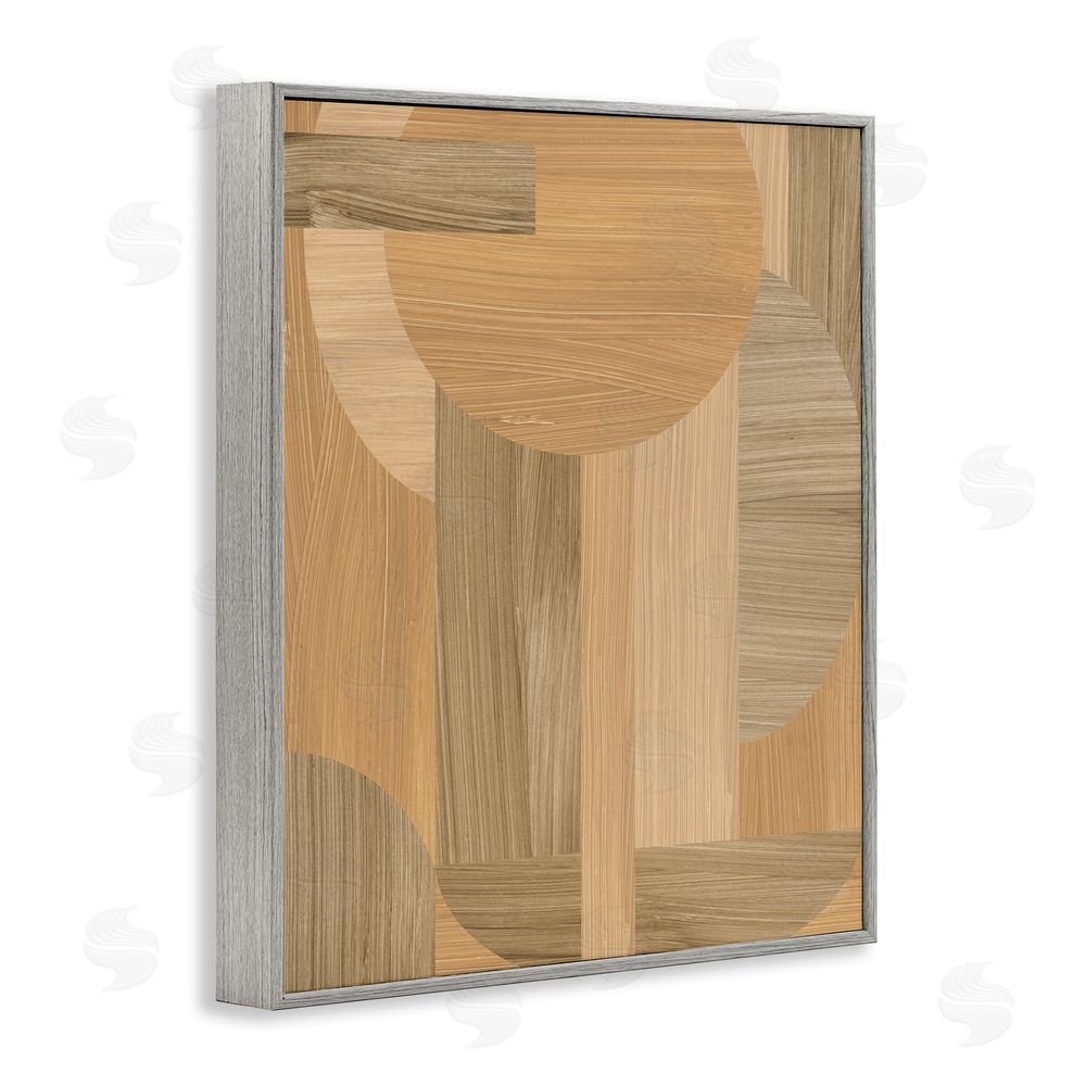 June Erica Vess Rustic Patterned Shapes Gray Framed Giclee Wall Art Print