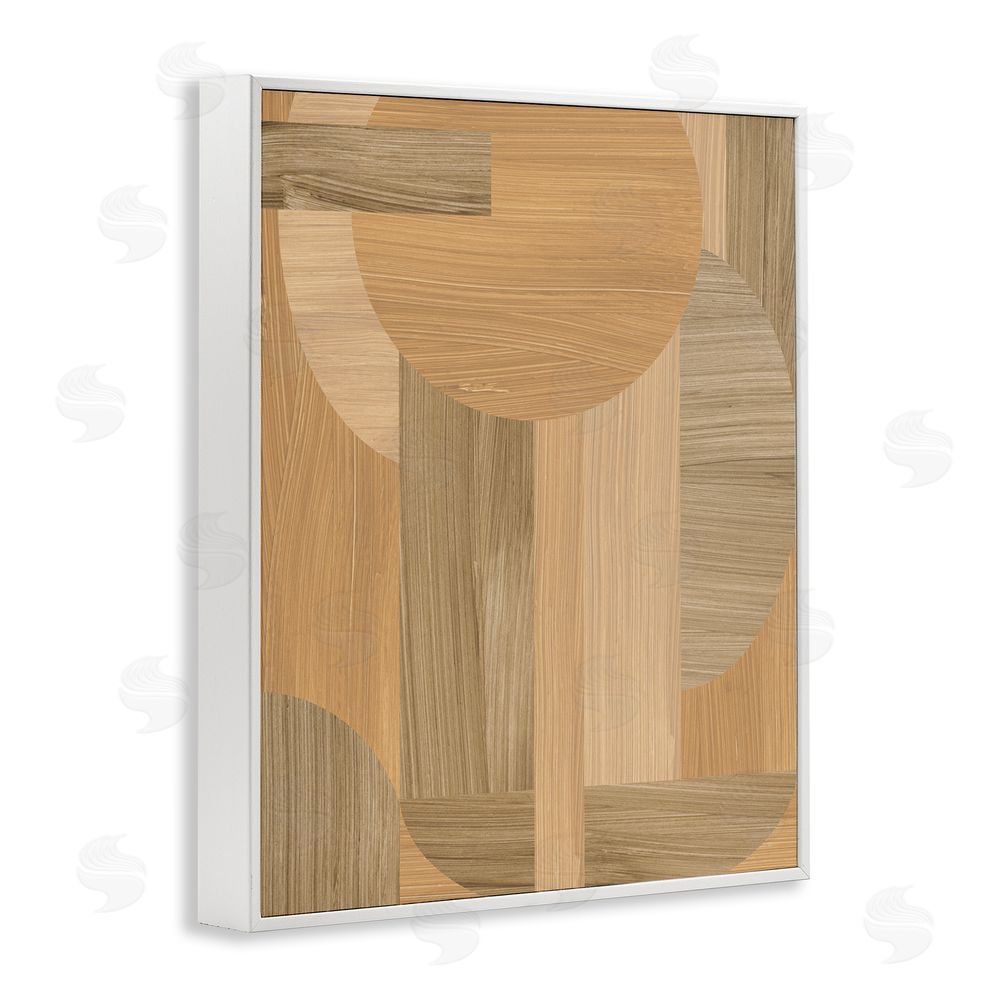 June Erica Vess Rustic Patterned Shapes White Framed Giclee Wall Art Print
