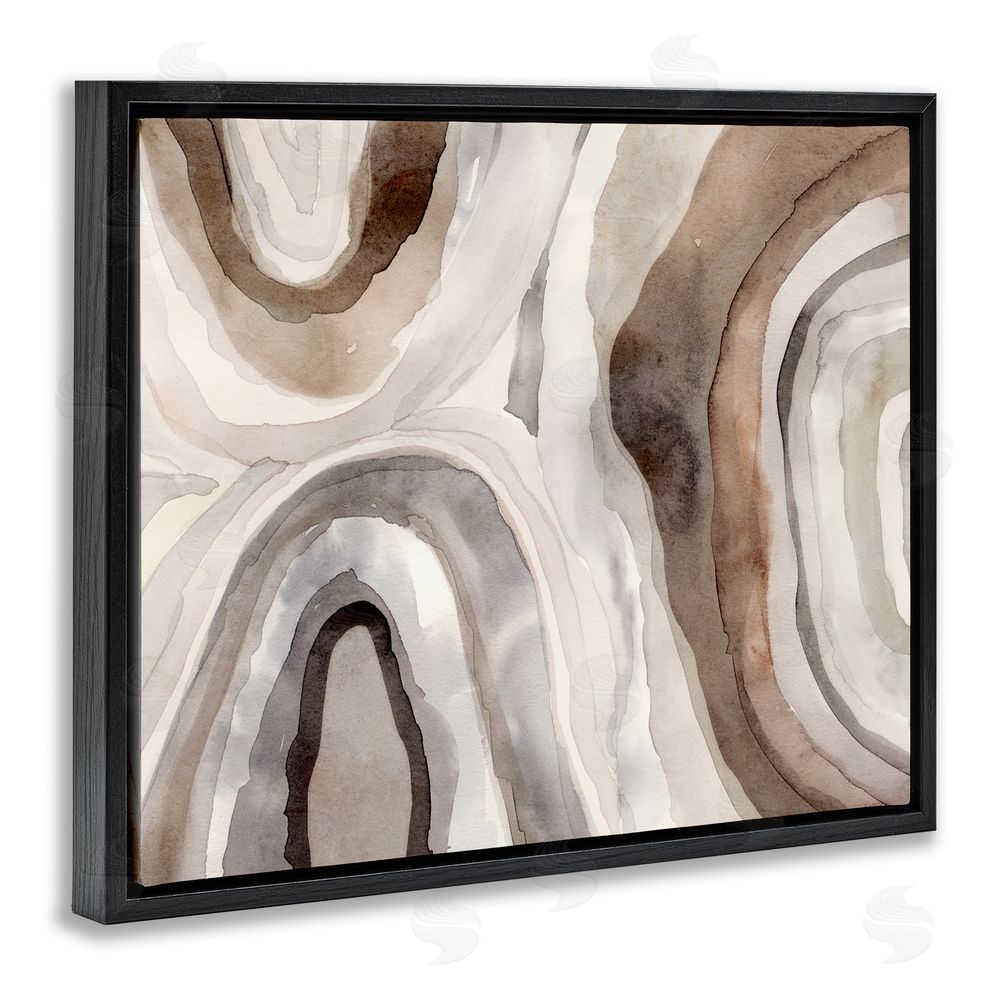 Victoria Barnes Soft Geode Pattern Black Floating Frame Canvas Wall Art Print