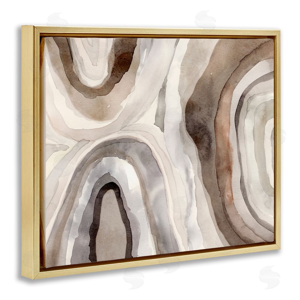 Victoria Barnes Soft Geode Pattern Gold Floating Frame Canvas Wall Art Print