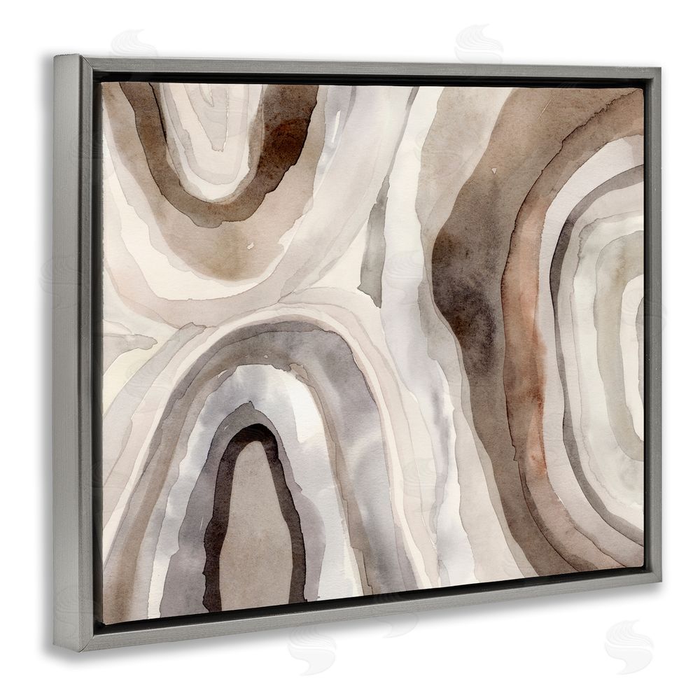 Victoria Barnes Soft Geode Pattern Grey Floating Frame Canvas Wall Art Print