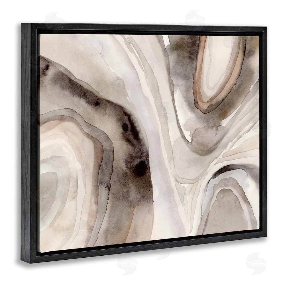 Victoria Barnes Abstract Geode Watercolor Black Floating Frame Canvas Wall Art Print