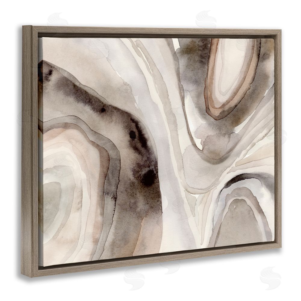 Victoria Barnes Abstract Geode Watercolor Brown Floating Frame Canvas Wall Art Print