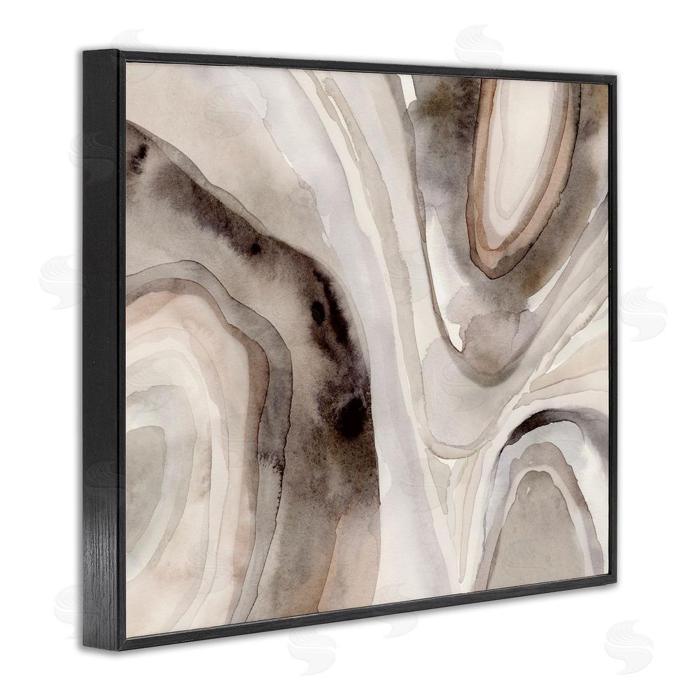 Victoria Barnes Abstract Geode Watercolor Black Framed Giclee Wall Art Print