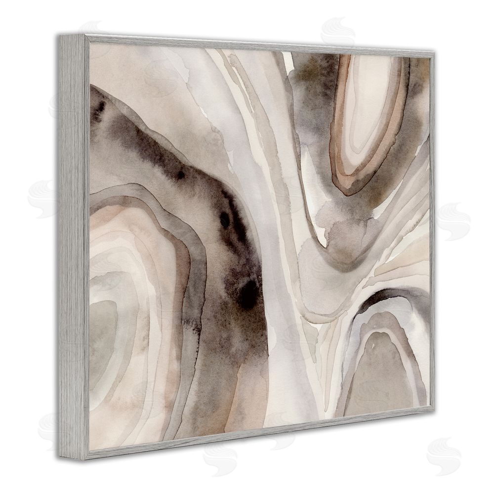 Victoria Barnes Abstract Geode Watercolor Gray Framed Giclee Wall Art Print