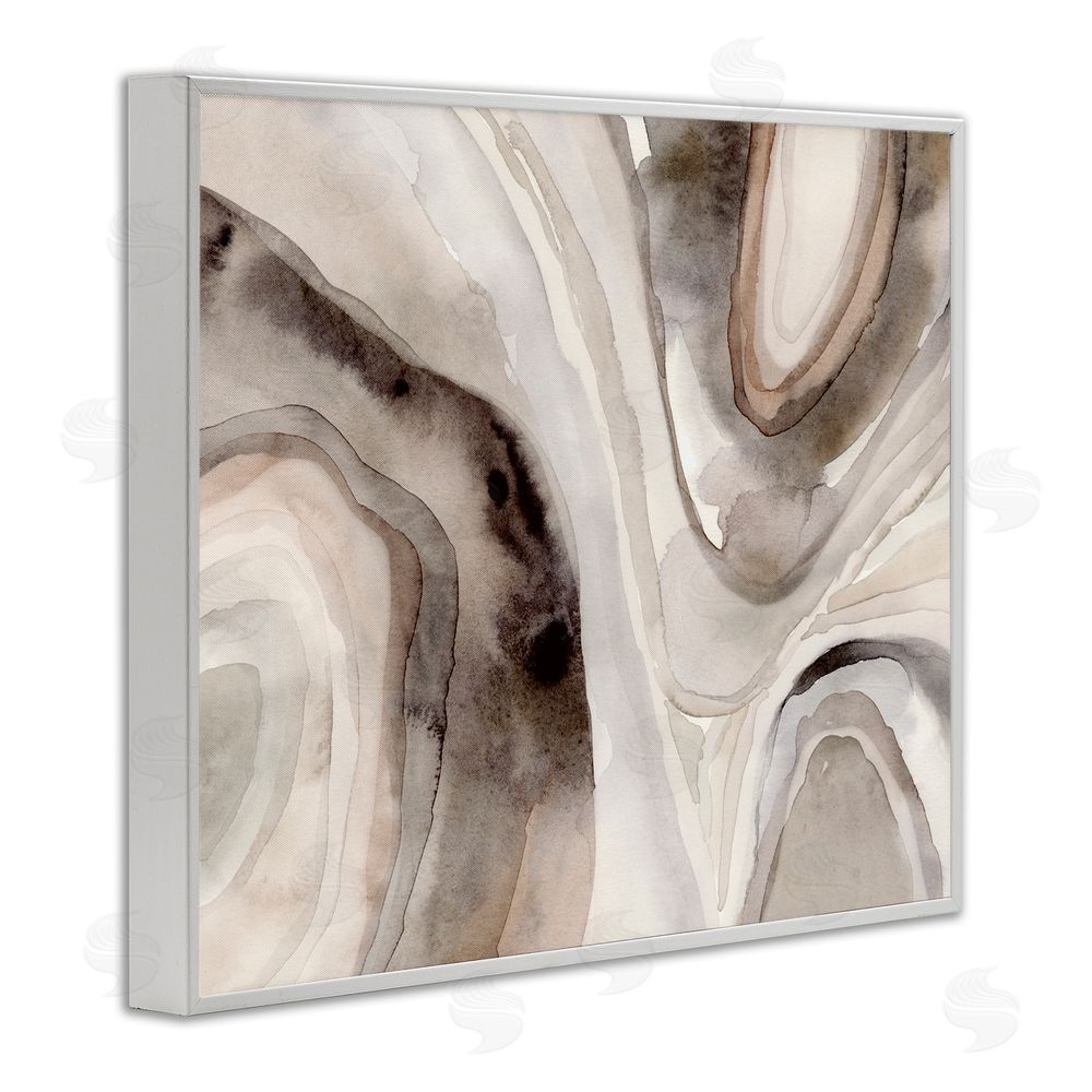 Victoria Barnes Abstract Geode Watercolor White Framed Giclee Wall Art Print