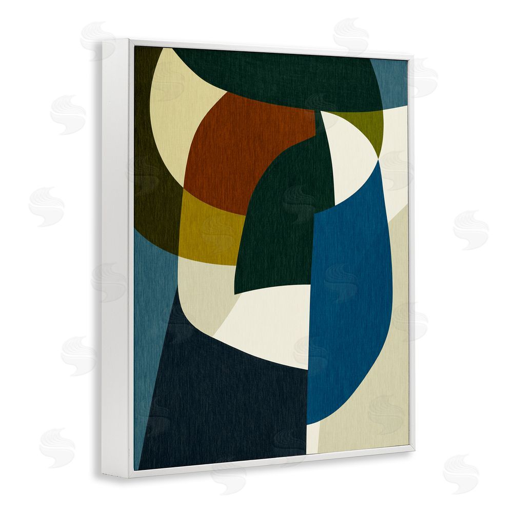 Victoria Barnes Asymmetrical Geometric Shapes White Framed Giclee Wall Art Print