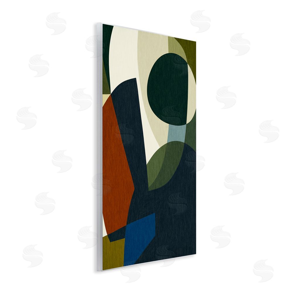 Victoria Barnes Dark Geometric Pattern Wall Plaque Art Print
