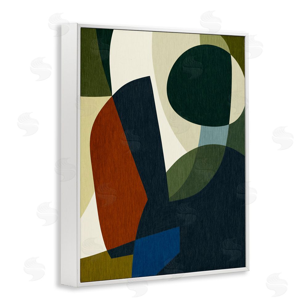 Victoria Barnes Dark Geometric Pattern White Framed Giclee Wall Art Print