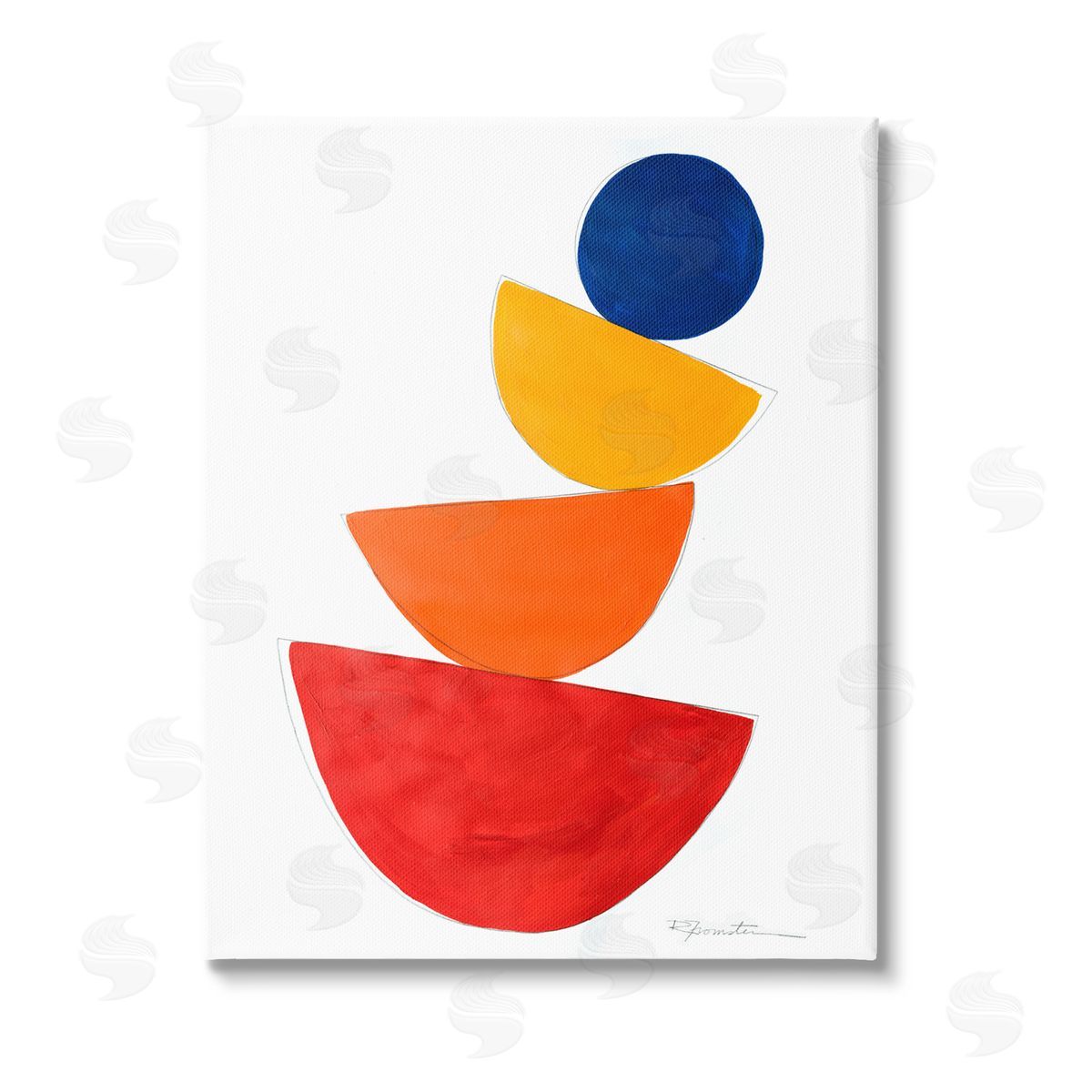 Ruth Fromstein Tilting Balancing Shapes Stretched Canvas Wall Art Print