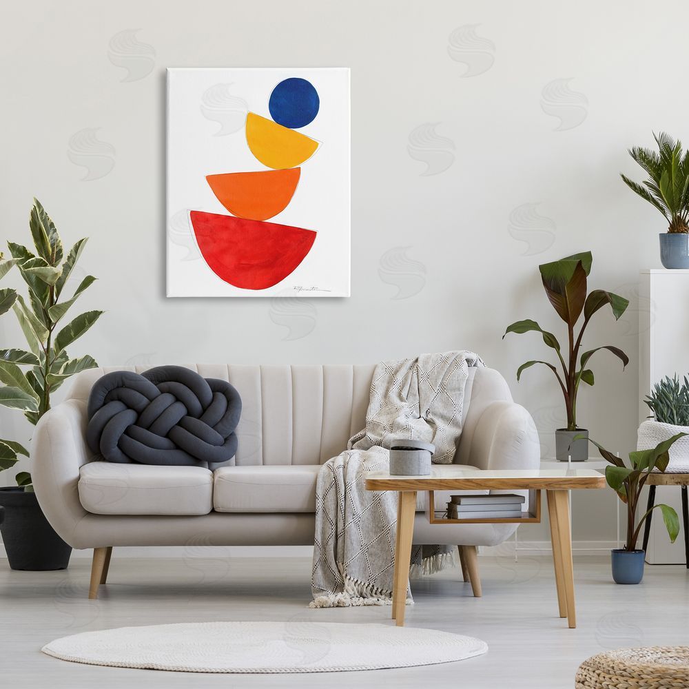 Ruth Fromstein Tilting Balancing Shapes Canvas Wall Art Print in Room