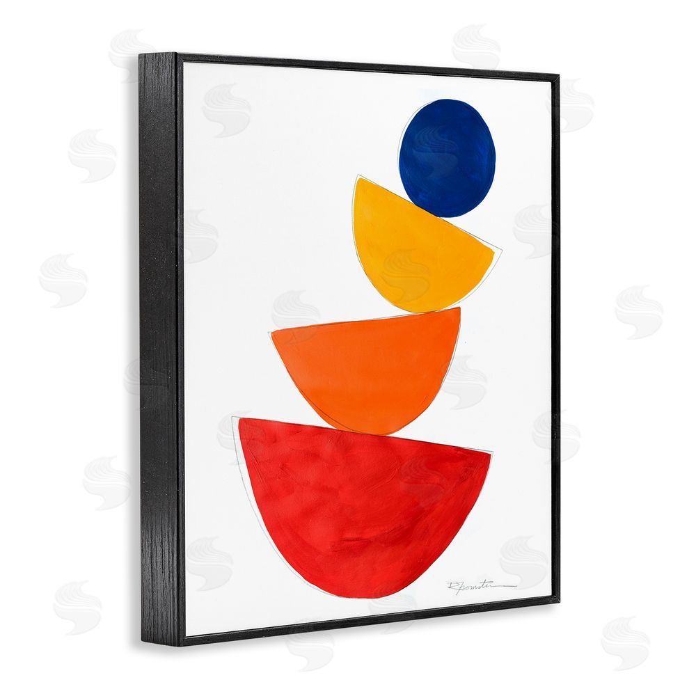 Ruth Fromstein Tilting Balancing Shapes Black Framed Giclee Wall Art Print