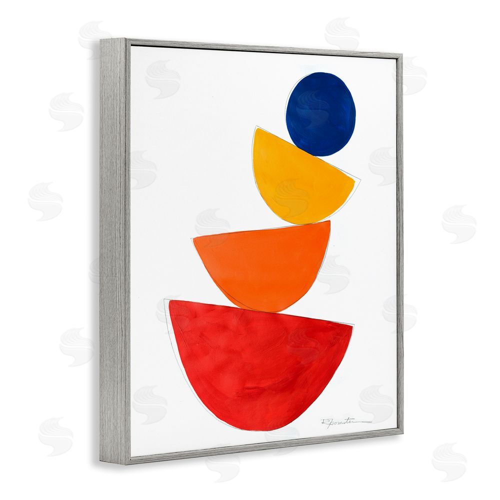 Ruth Fromstein Tilting Balancing Shapes Gray Framed Giclee Wall Art Print