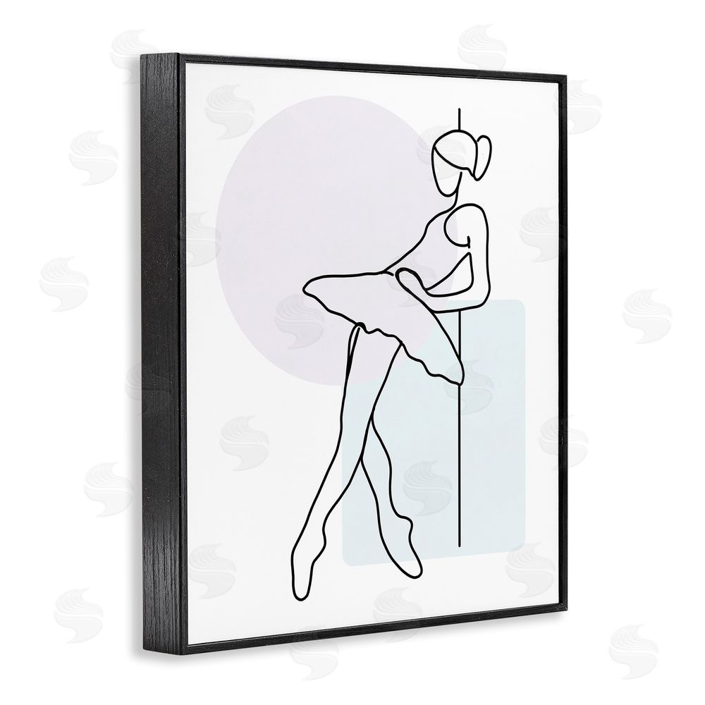Henk Van Gog Ballerina Doodle on White Black Framed Giclee Wall Art Print