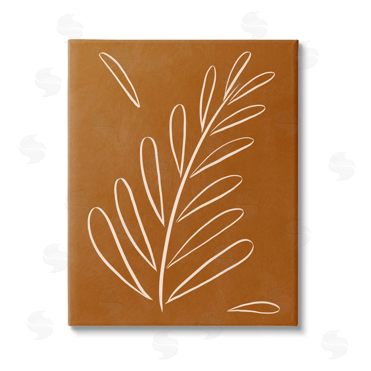 Birch & Ink Modern Fern on Brown Stretched Canvas Wall Art Print