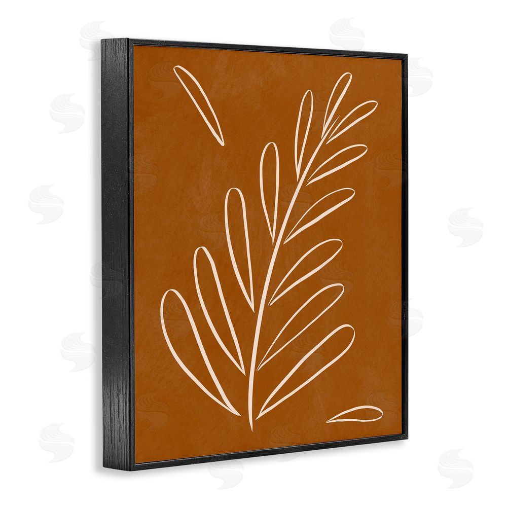 Birch & Ink Modern Fern on Brown Black Framed Giclee Wall Art Print