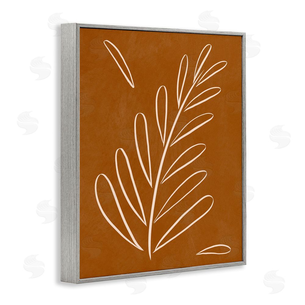 Birch & Ink Modern Fern on Brown Gray Framed Giclee Wall Art Print