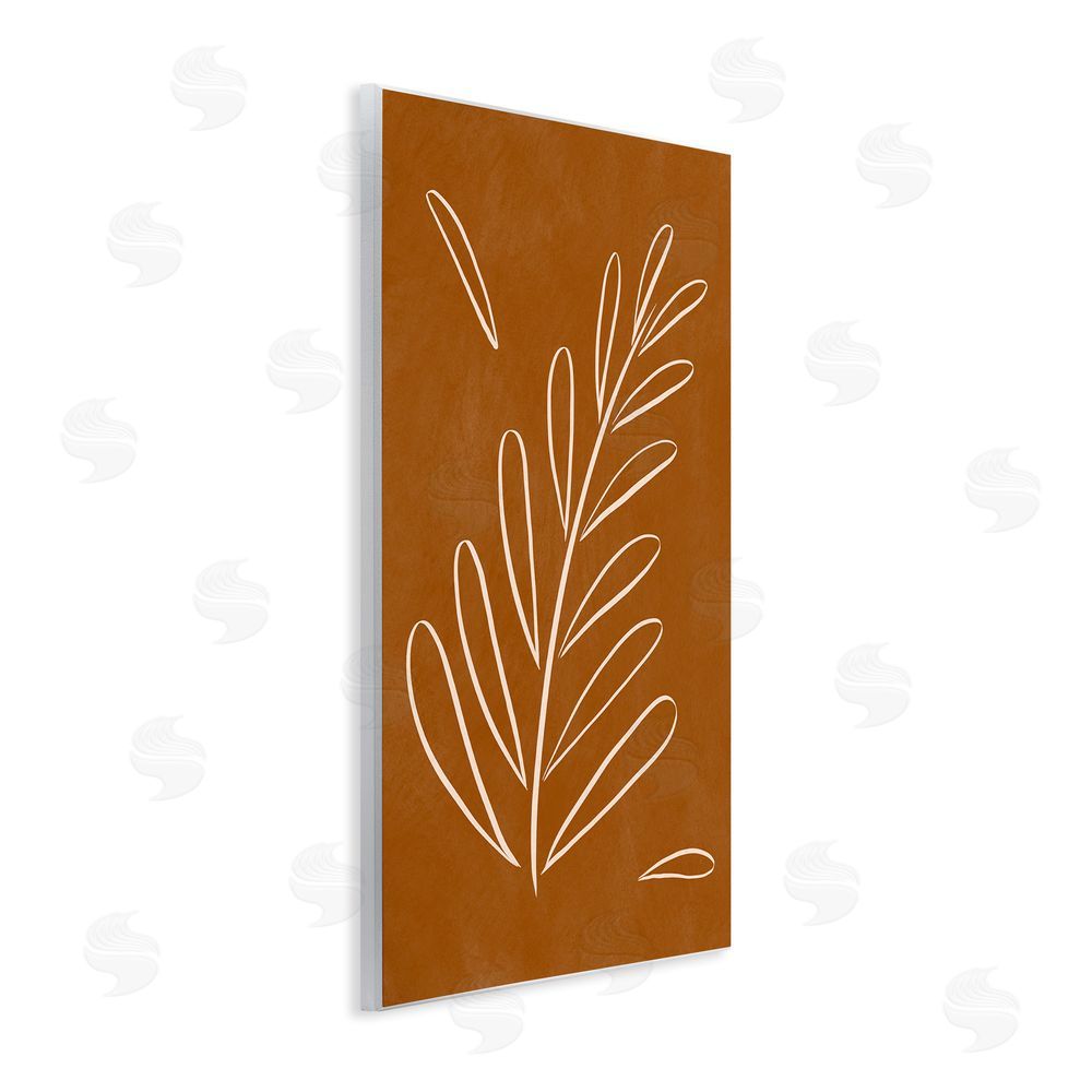 Birch & Ink Modern Fern on Brown Wall Plaque Art Print