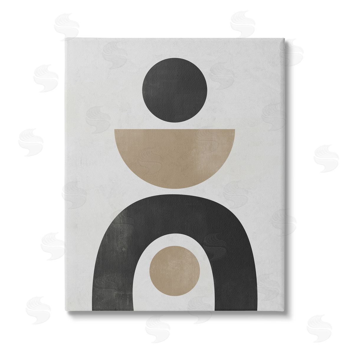 Ros Ruseva Black & Beige Arch Shapes Stretched Canvas Wall Art Print
