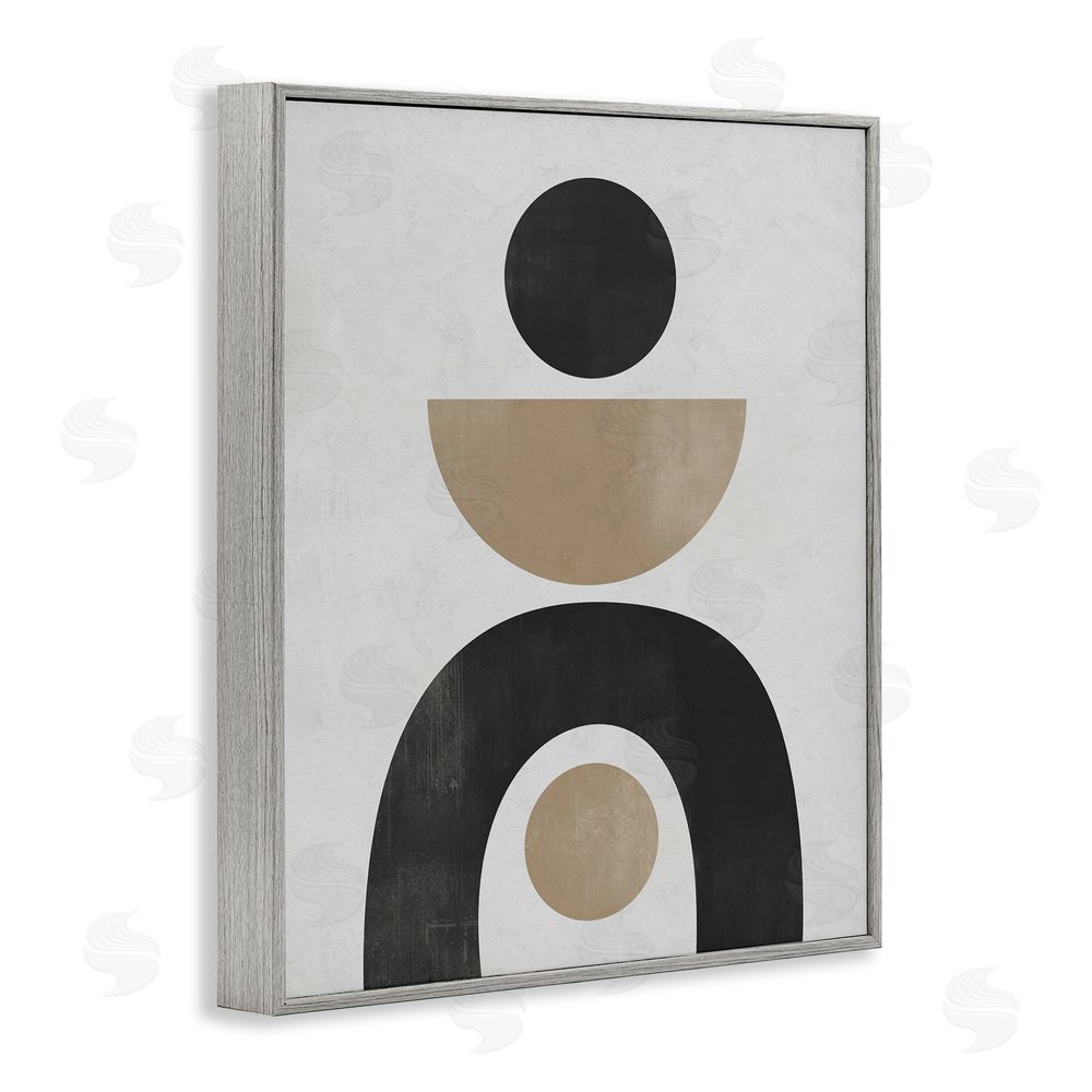 Ros Ruseva Black & Beige Arch Shapes Gray Framed Giclee Wall Art Print