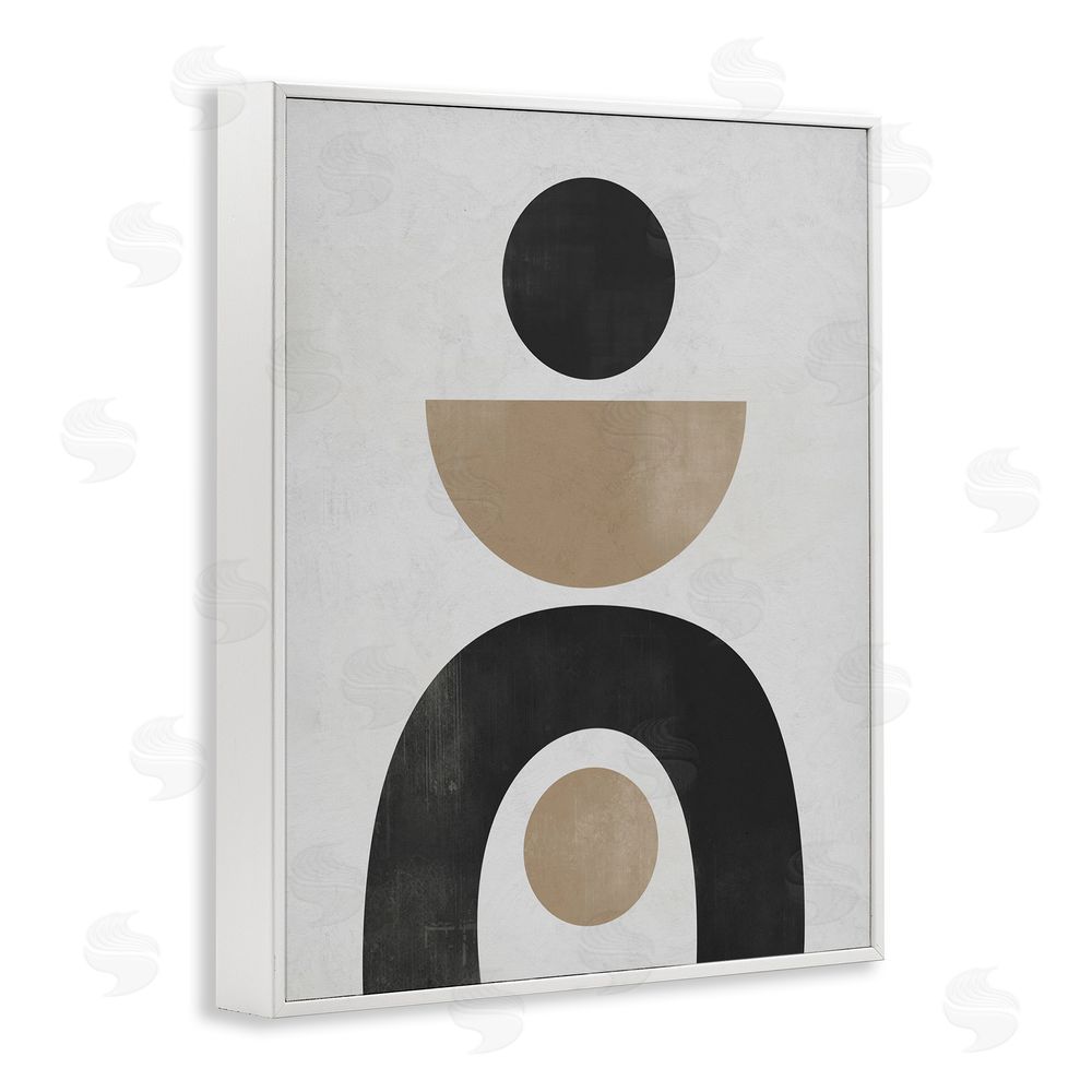 Ros Ruseva Black & Beige Arch Shapes White Framed Giclee Wall Art Print