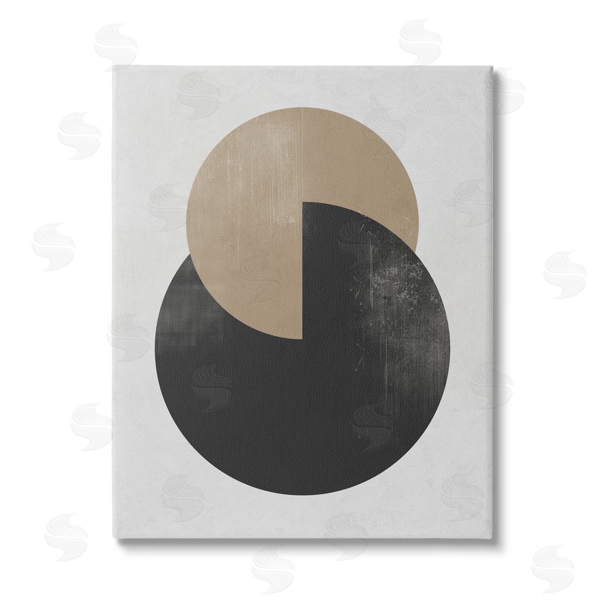 Ros Ruseva Neutral Circles Overlapping Stretched Canvas Wall Art Print