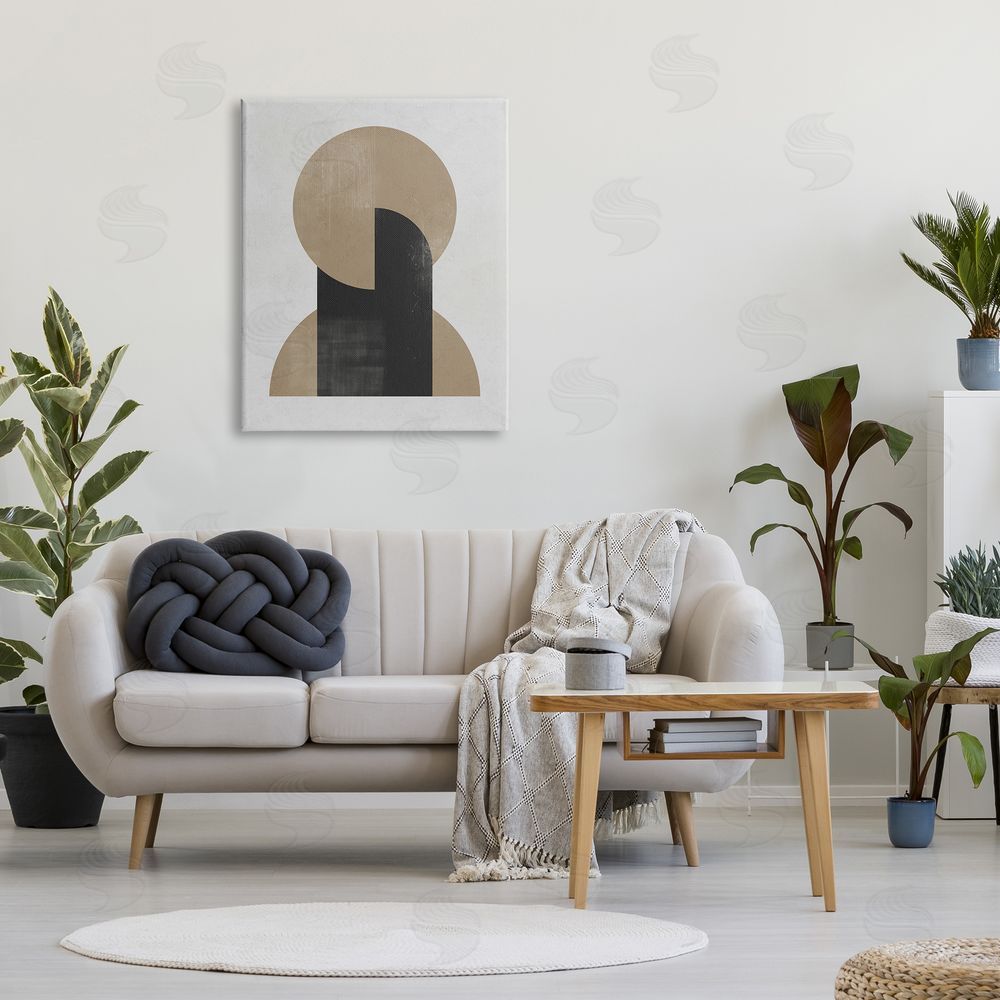 Ros Ruseva Modern Intersecting Shapes Canvas Wall Art Print in Room