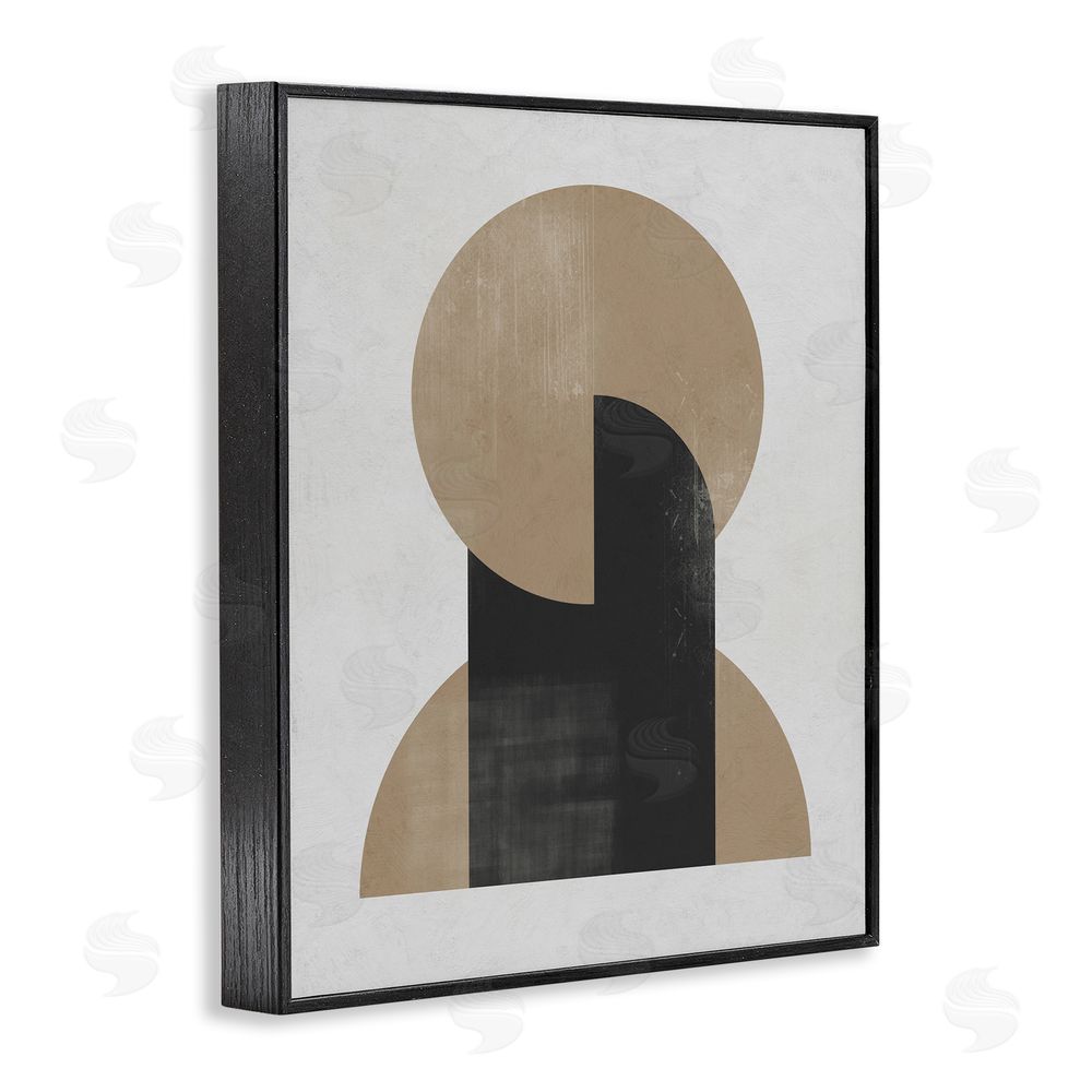 Ros Ruseva Modern Intersecting Shapes Black Framed Giclee Wall Art Print