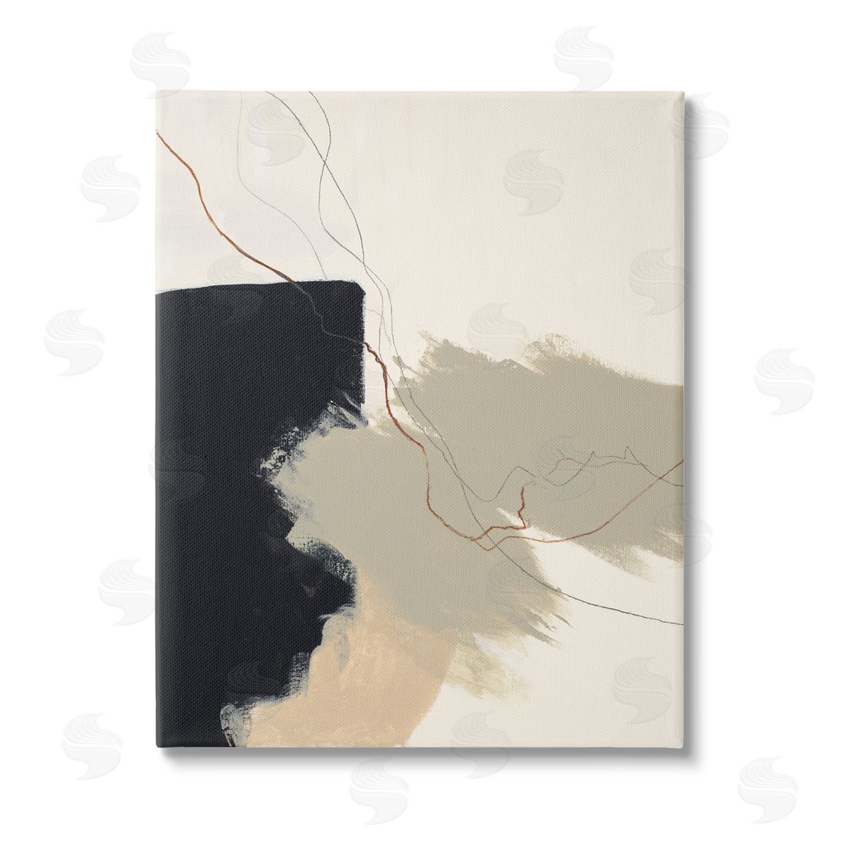 Patricia Pinto Soft Paint Strokes with Line Stretched Canvas Wall Art Print