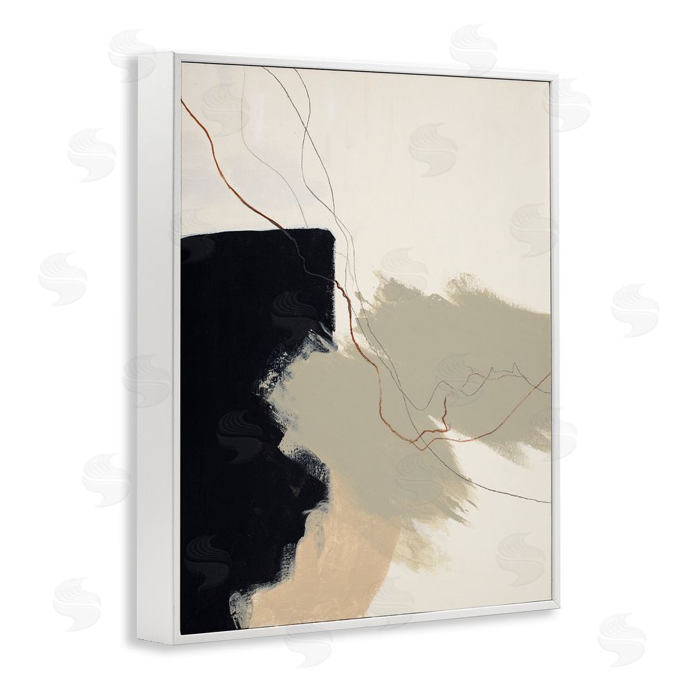 Patricia Pinto Soft Paint Strokes with Line White Framed Giclee Wall Art Print