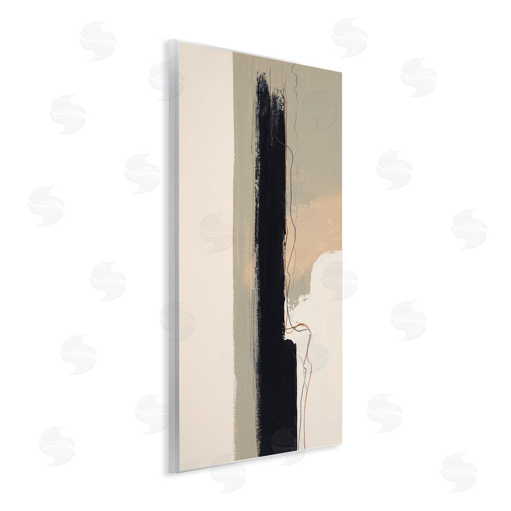 Patricia Pinto Modern Black Streak on Beige Wall Plaque Art Print