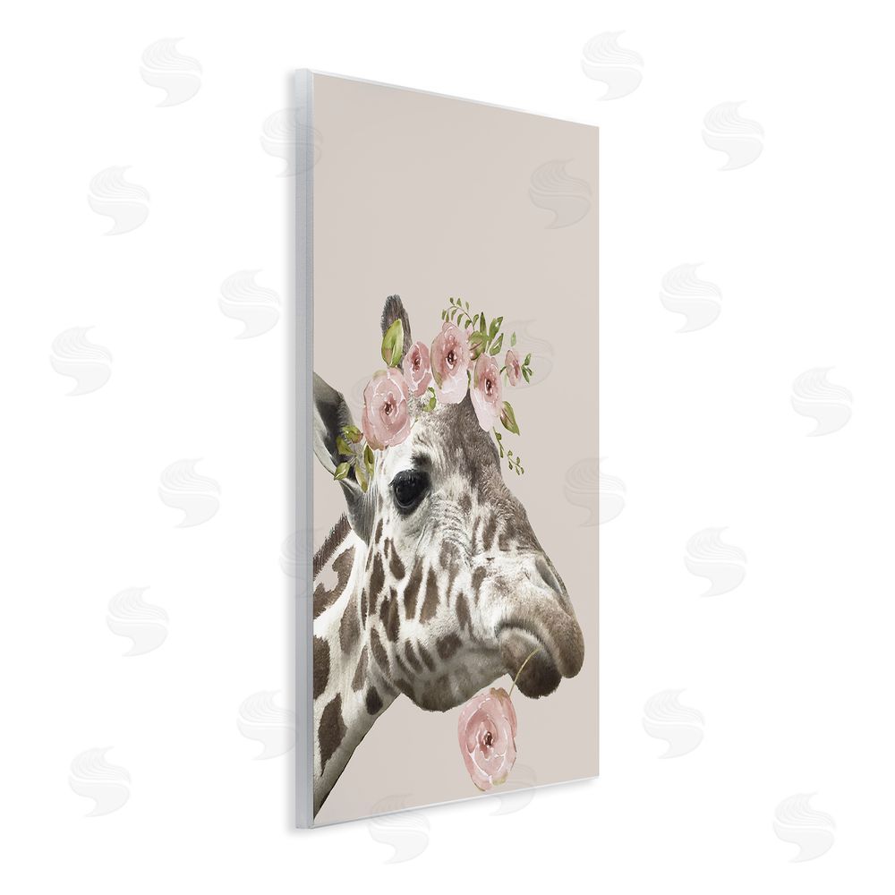 Nan Giraffe with Rose Crown Wall Plaque Art Print