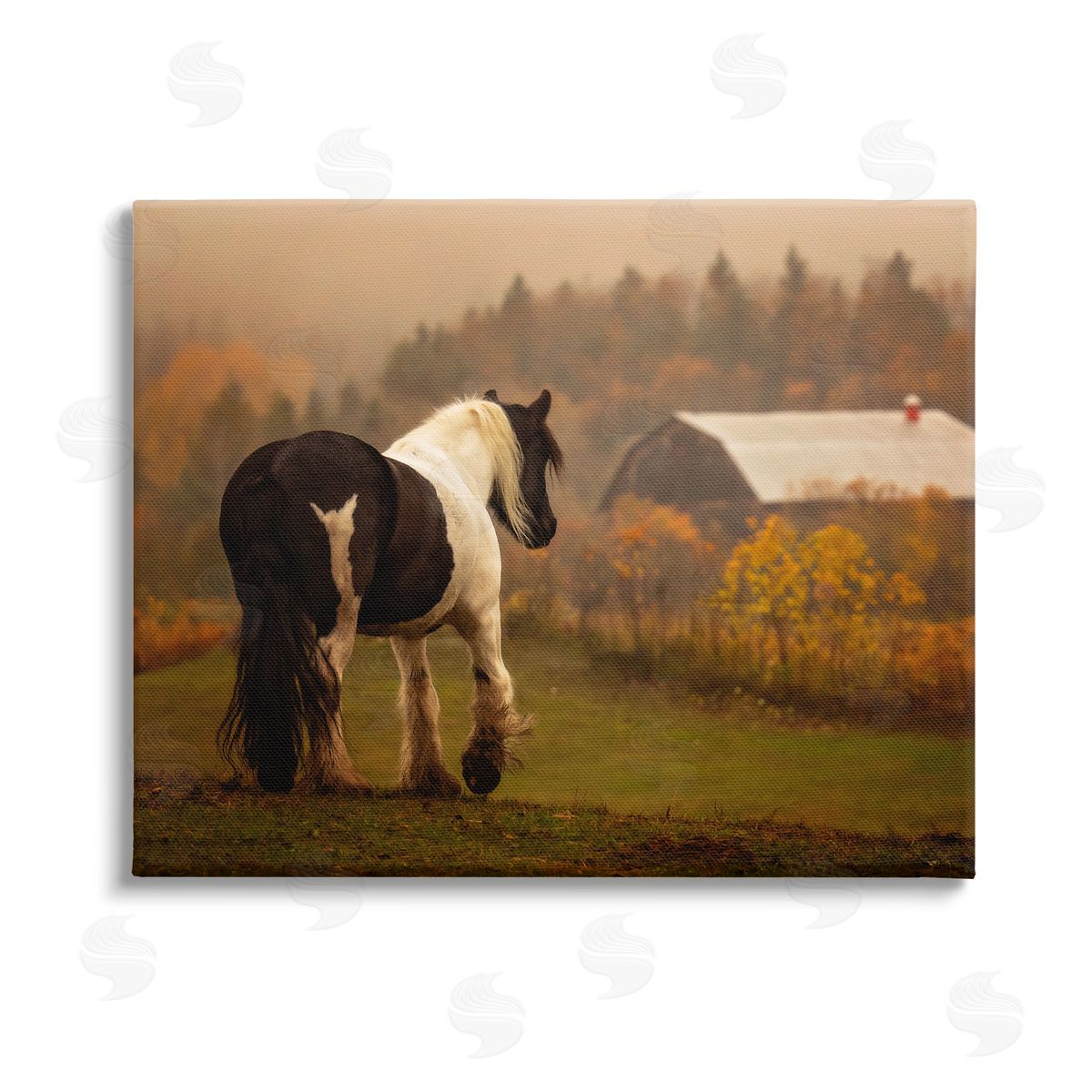 PH Burchett Horse Overlooking Barn Stretched Canvas Wall Art Print
